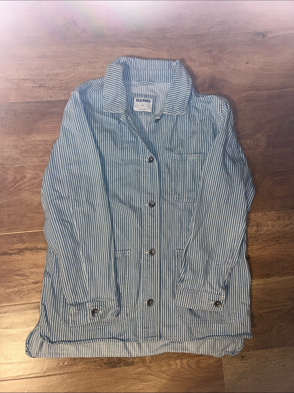 Old Navy M Women’s Railroad Stripe Jean Shacket